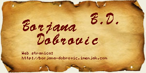 Borjana Dobrović vizit kartica